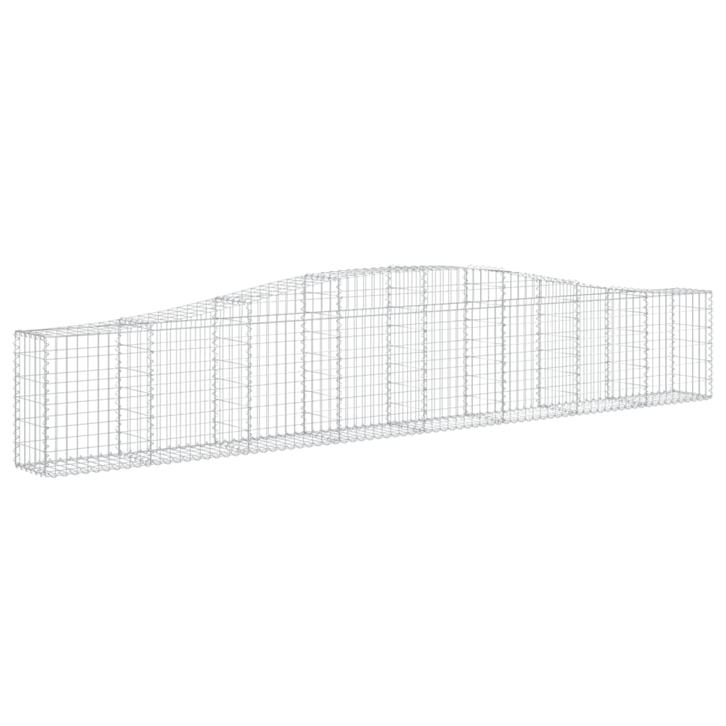 vidaXL Arched Gabion Baskets 10 pcs 400x30x60/80 cm Galvanised Iron