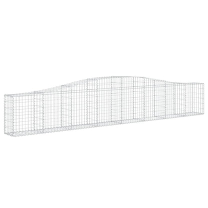 vidaXL Arched Gabion Baskets 10 pcs 400x30x60/80 cm Galvanised Iron
