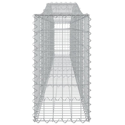 vidaXL Arched Gabion Baskets 10 pcs 400x30x60/80 cm Galvanised Iron