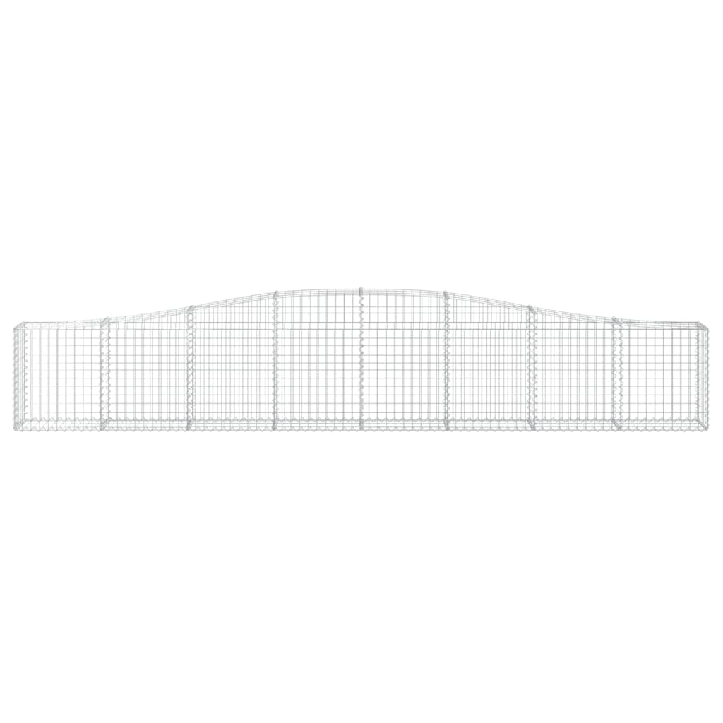 vidaXL Arched Gabion Baskets 20 pcs 400x30x60/80 cm Galvanised Iron