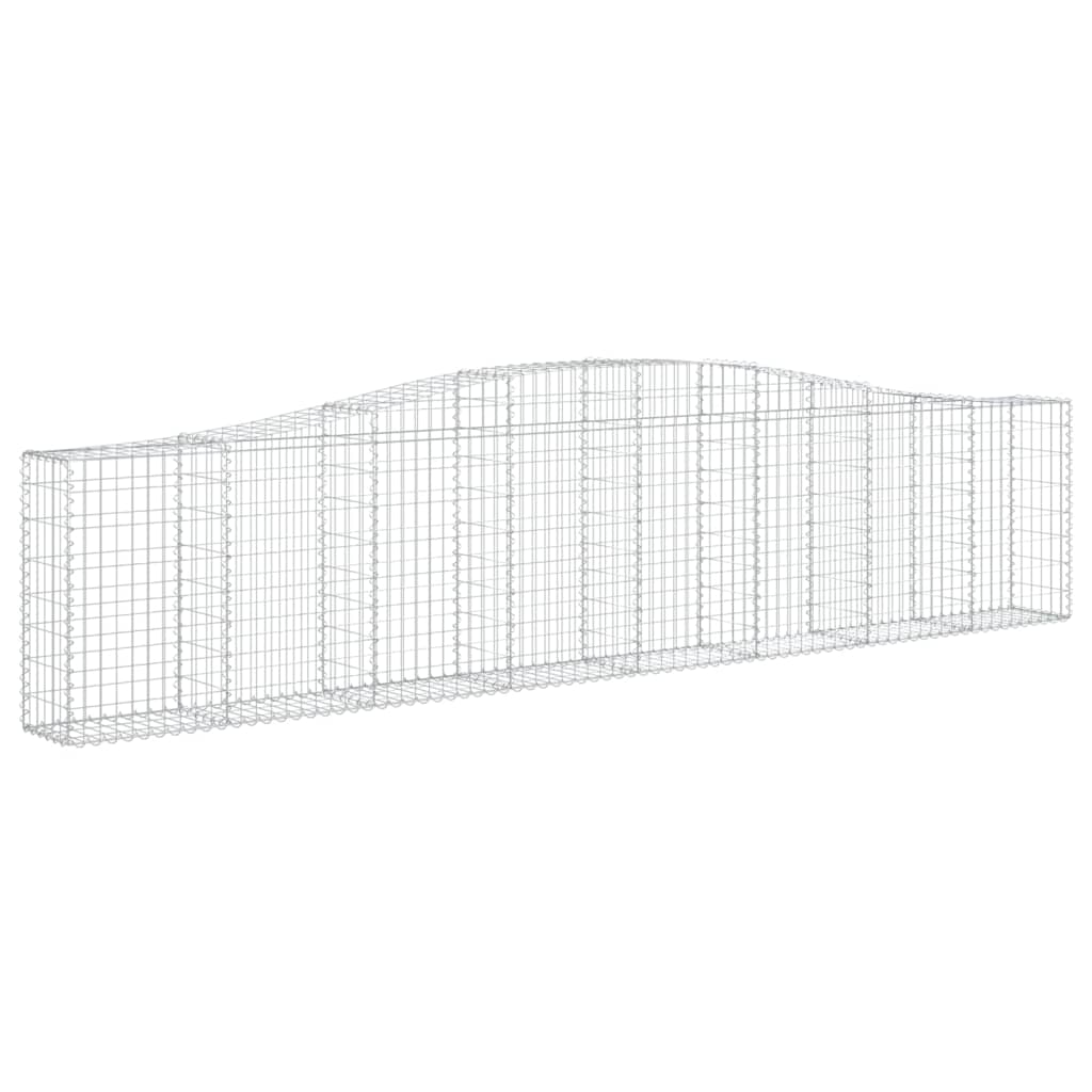 vidaXL Arched Gabion Baskets 3 pcs 400x30x80/100 cm Galvanised Iron