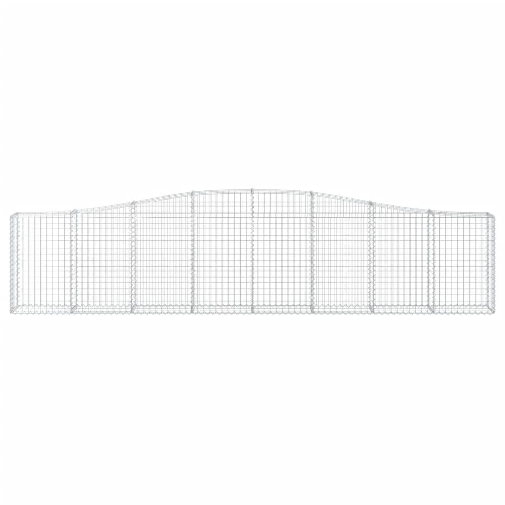 vidaXL Arched Gabion Baskets 3 pcs 400x30x80/100 cm Galvanised Iron