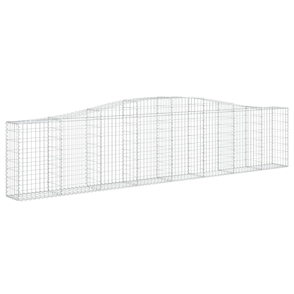 vidaXL Arched Gabion Baskets 4 pcs 400x30x80/100 cm Galvanised Iron