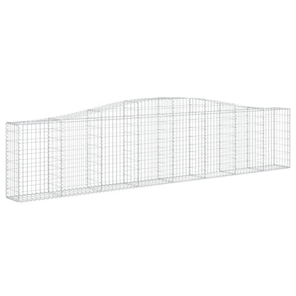 vidaXL Arched Gabion Baskets 4 pcs 400x30x80/100 cm Galvanised Iron