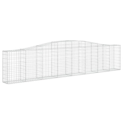 vidaXL Arched Gabion Baskets 6 pcs 400x30x80/100 cm Galvanised Iron