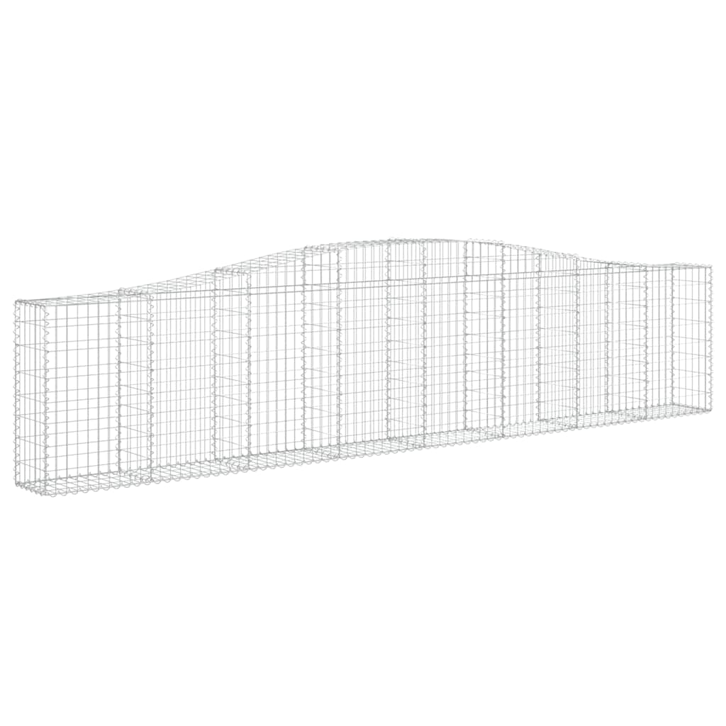 vidaXL Arched Gabion Baskets 6 pcs 400x30x80/100 cm Galvanised Iron
