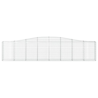 vidaXL Arched Gabion Baskets 8 pcs 400x30x80/100 cm Galvanised Iron