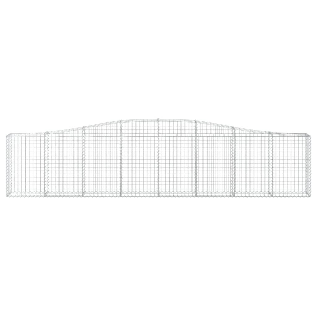 vidaXL Arched Gabion Baskets 9 pcs 400x30x80/100 cm Galvanised Iron