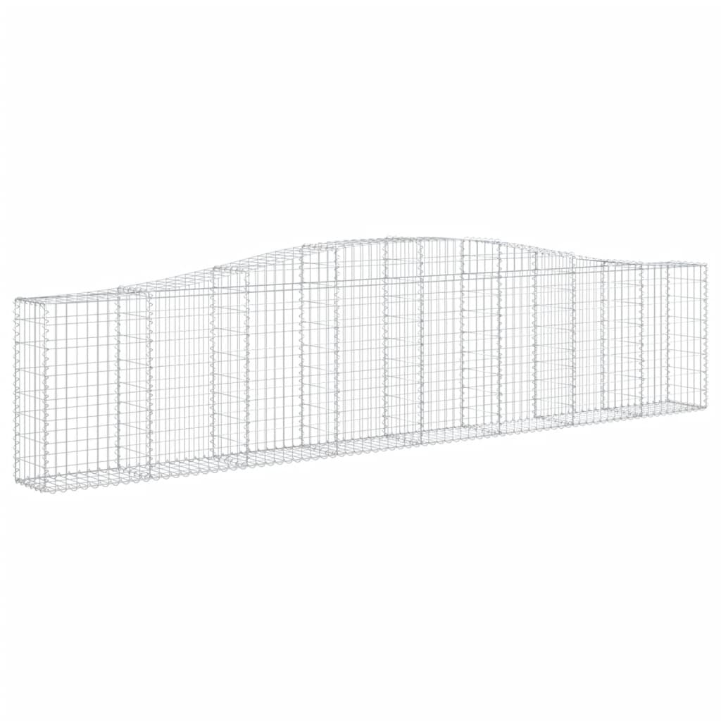 vidaXL Arched Gabion Baskets 15 pcs 400x30x80/100 cm Galvanised Iron
