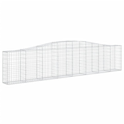vidaXL Arched Gabion Baskets 15 pcs 400x30x80/100 cm Galvanised Iron