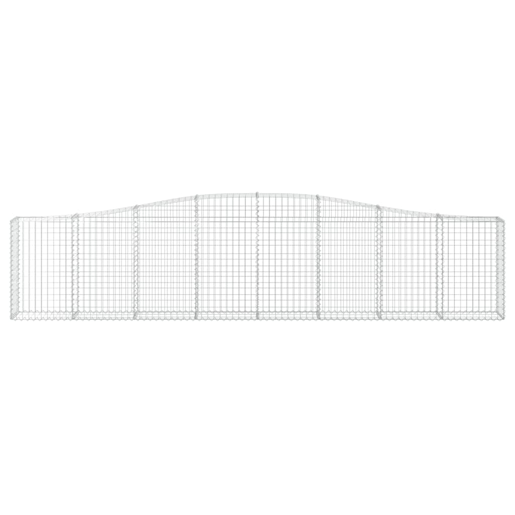 vidaXL Arched Gabion Baskets 15 pcs 400x30x80/100 cm Galvanised Iron