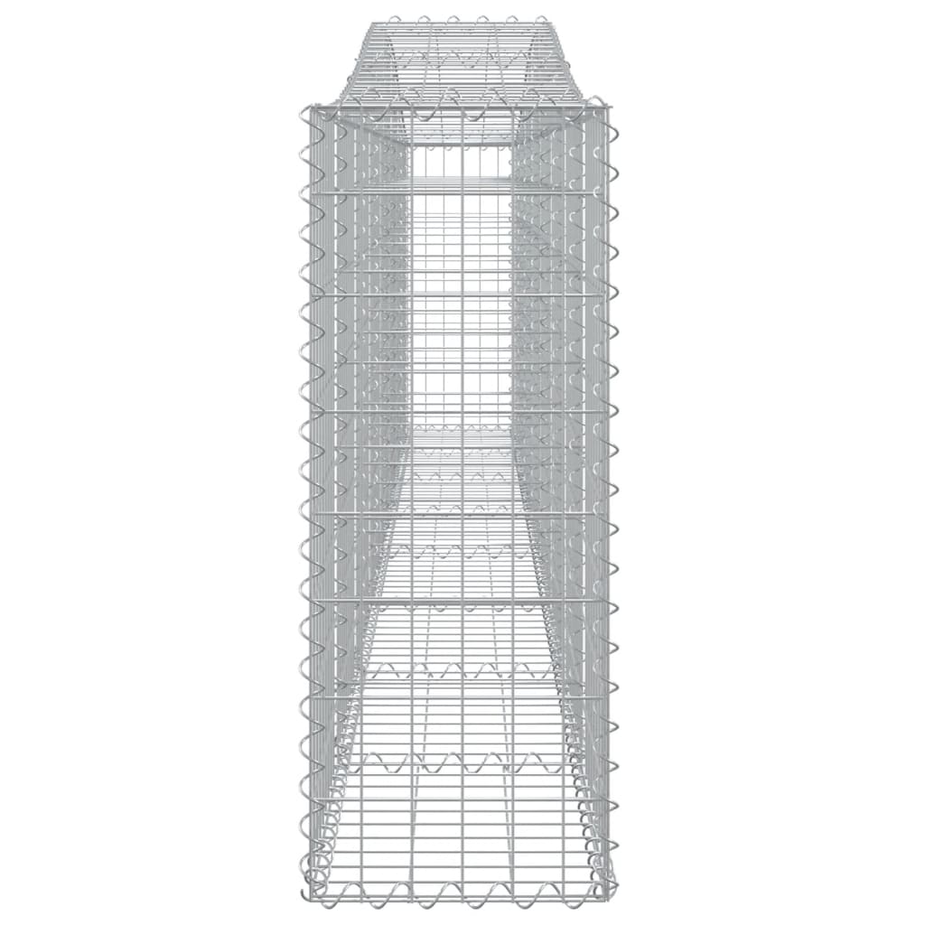 vidaXL Arched Gabion Baskets 15 pcs 400x30x80/100 cm Galvanised Iron