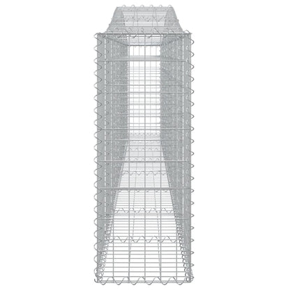 vidaXL Arched Gabion Baskets 15 pcs 400x30x80/100 cm Galvanised Iron