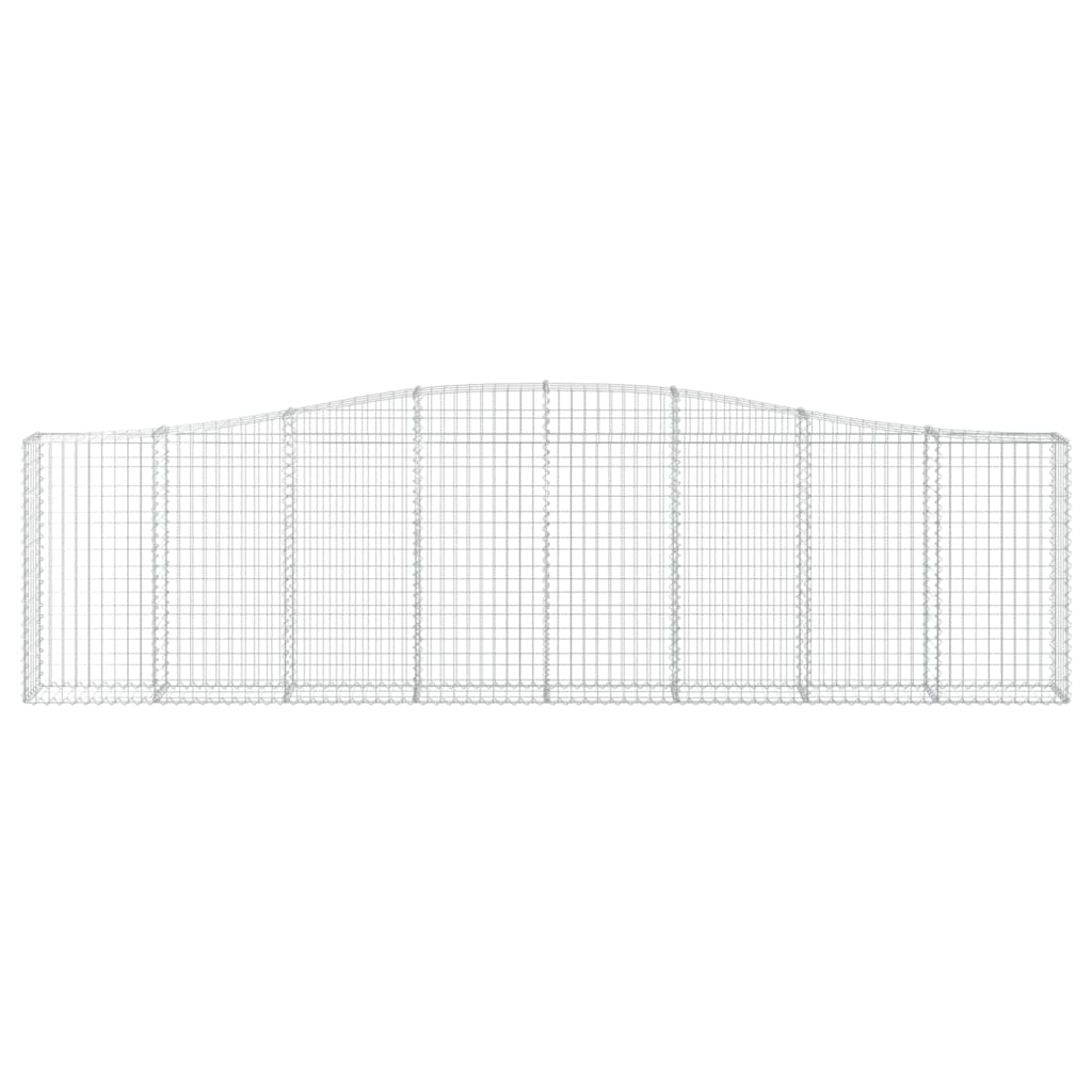 vidaXL Arched Gabion Baskets 8 pcs 400x30x100/120 cm Galvanised Iron