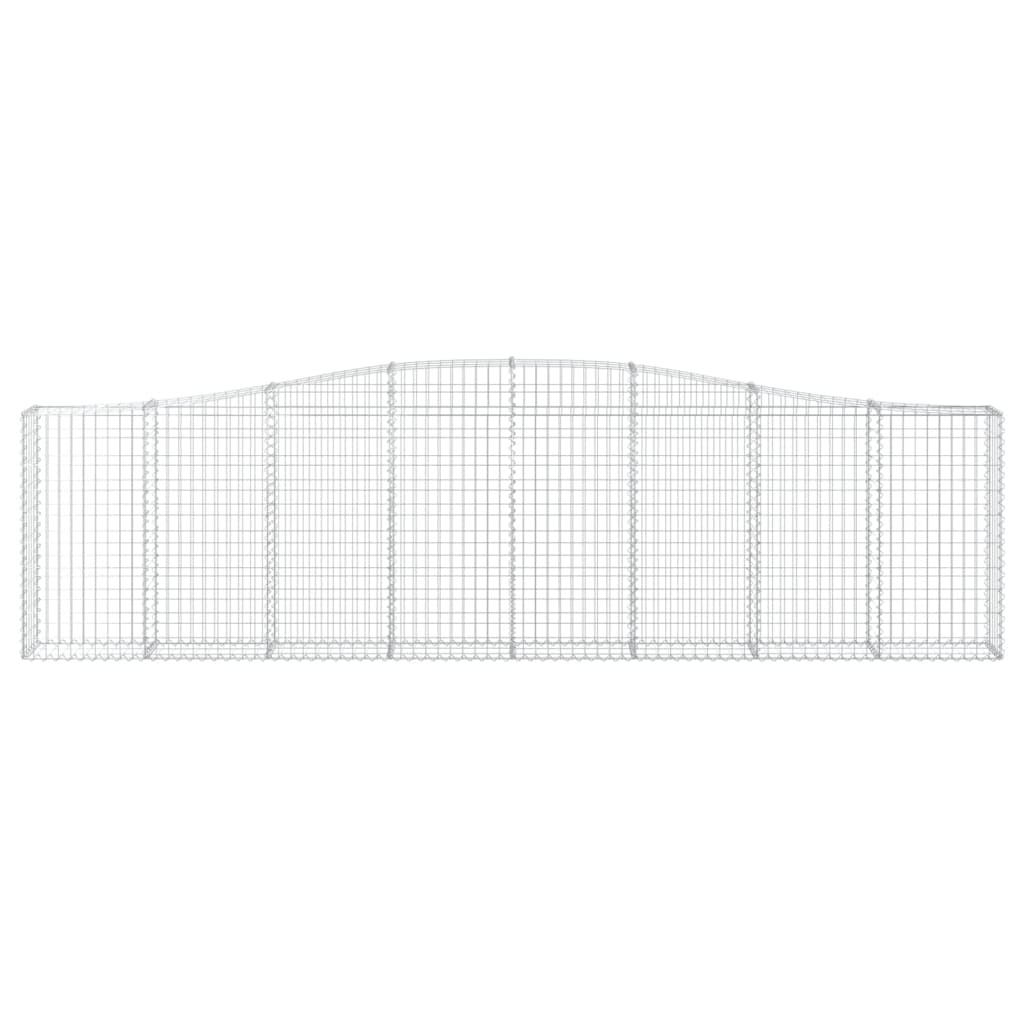 vidaXL Arched Gabion Baskets 10 pcs 400x30x100/120 cm Galvanised Iron