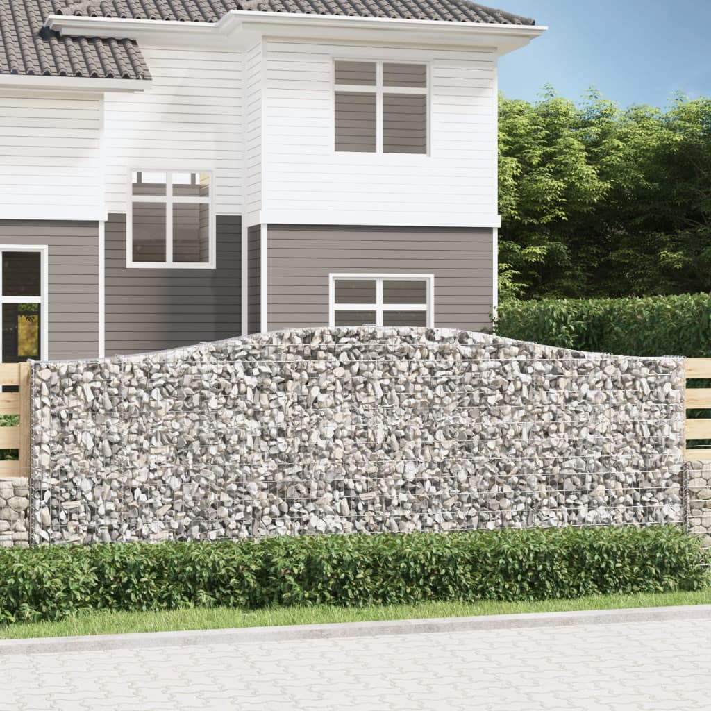 vidaXL Arched Gabion Baskets 5 pcs 400x30x140/160 cm Galvanised Iron
