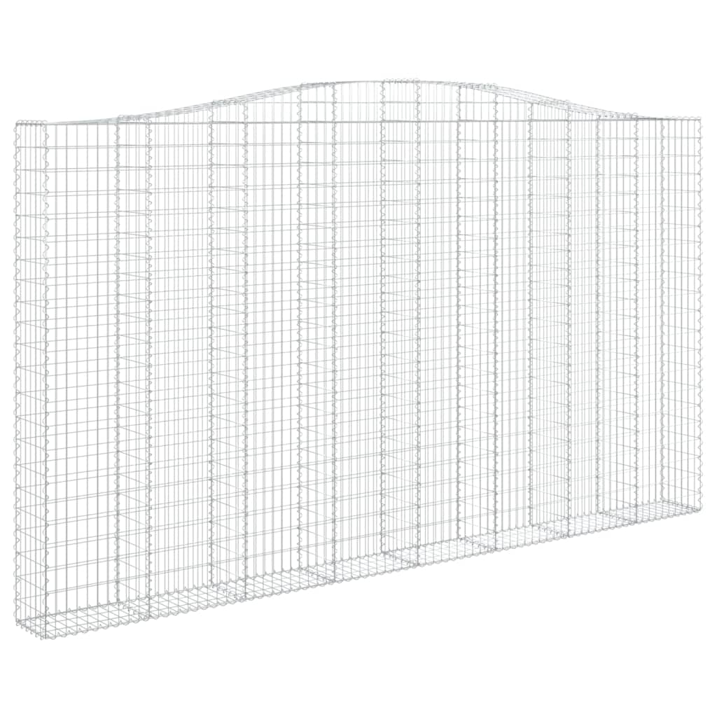 vidaXL Arched Gabion Baskets 2 pcs 400x30x220/240 cm Galvanised Iron