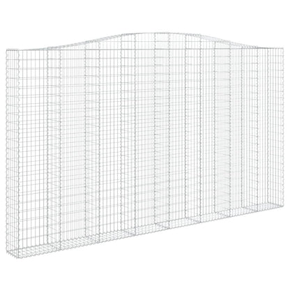 vidaXL Arched Gabion Baskets 2 pcs 400x30x220/240 cm Galvanised Iron