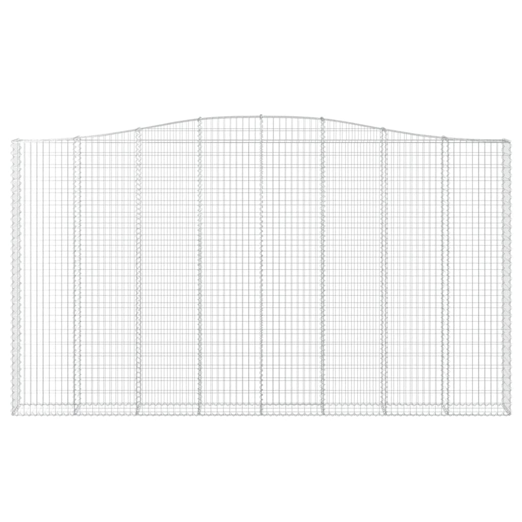 vidaXL Arched Gabion Baskets 2 pcs 400x30x220/240 cm Galvanised Iron