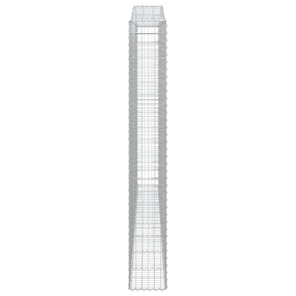vidaXL Arched Gabion Baskets 2 pcs 400x30x220/240 cm Galvanised Iron