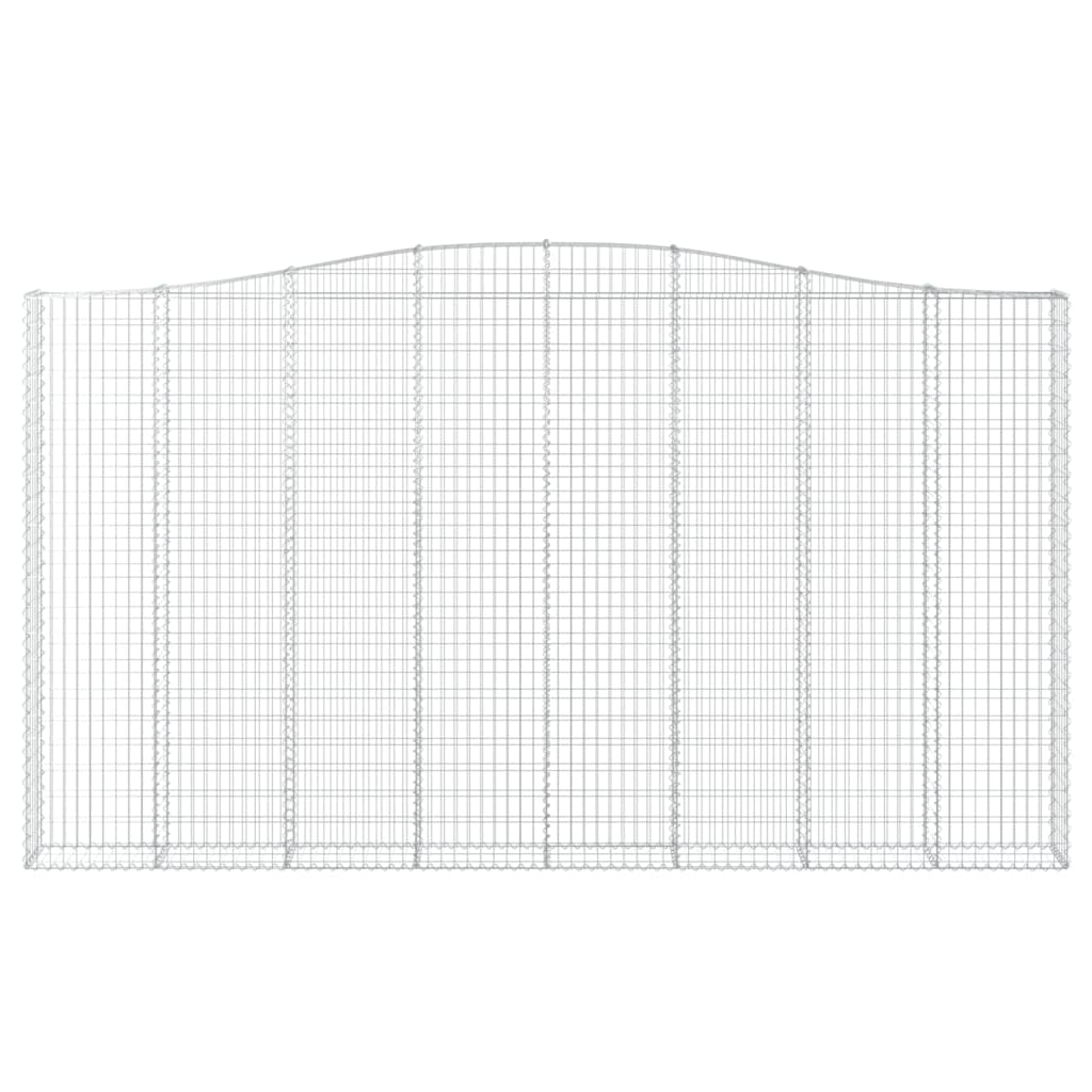 vidaXL Arched Gabion Baskets 3 pcs 400x30x220/240 cm Galvanised Iron