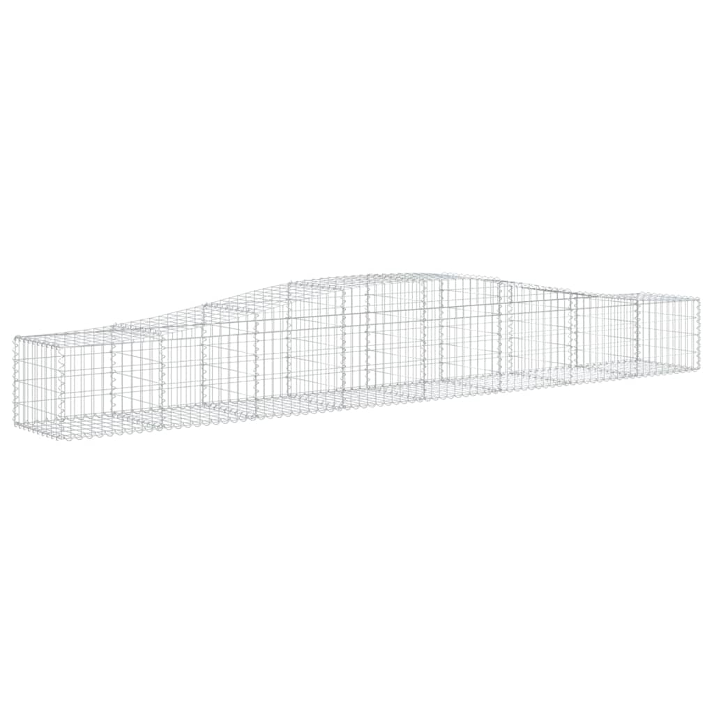 vidaXL Arched Gabion Baskets 7 pcs 400x50x40/60 cm Galvanised Iron