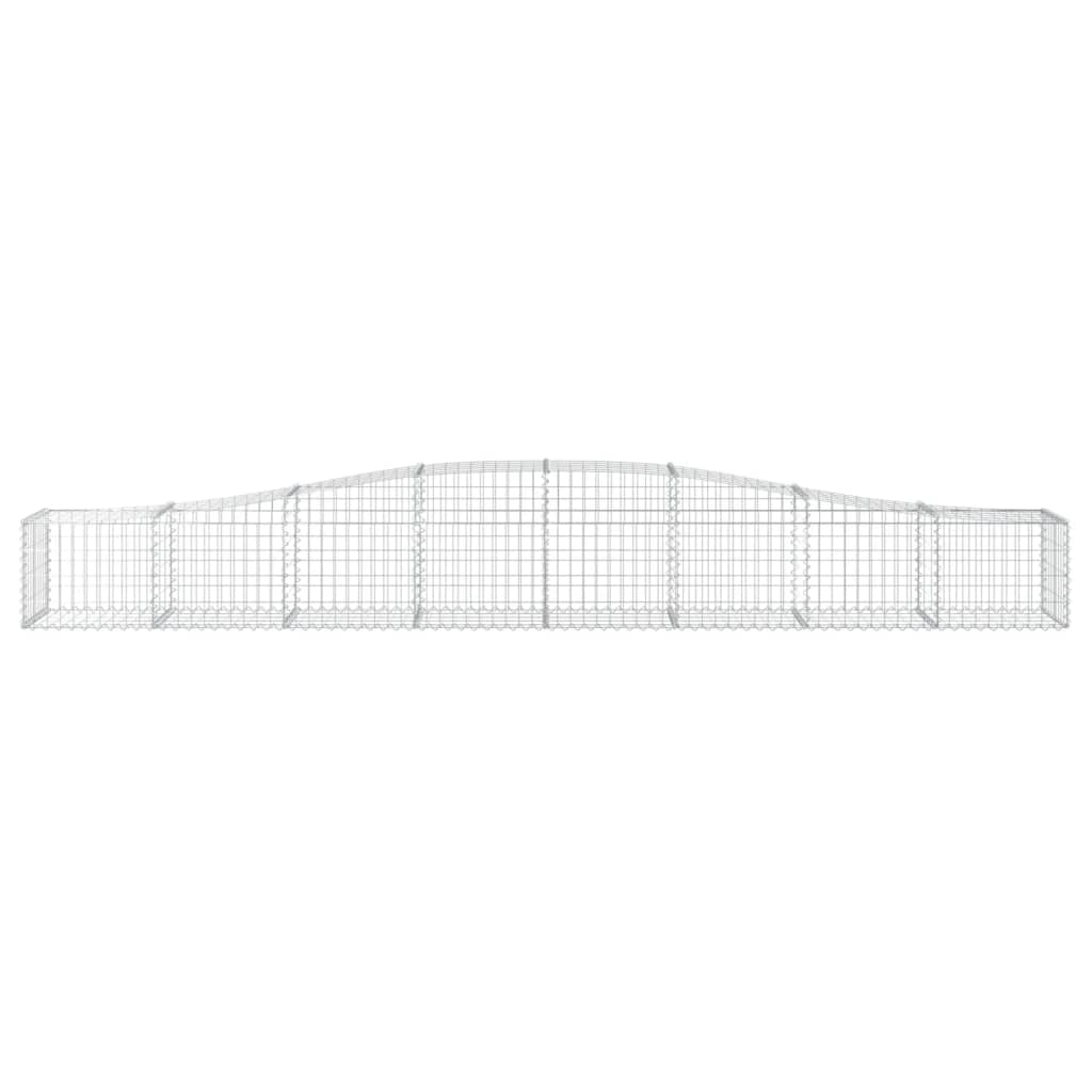 vidaXL Arched Gabion Baskets 8 pcs 400x50x40/60 cm Galvanised Iron