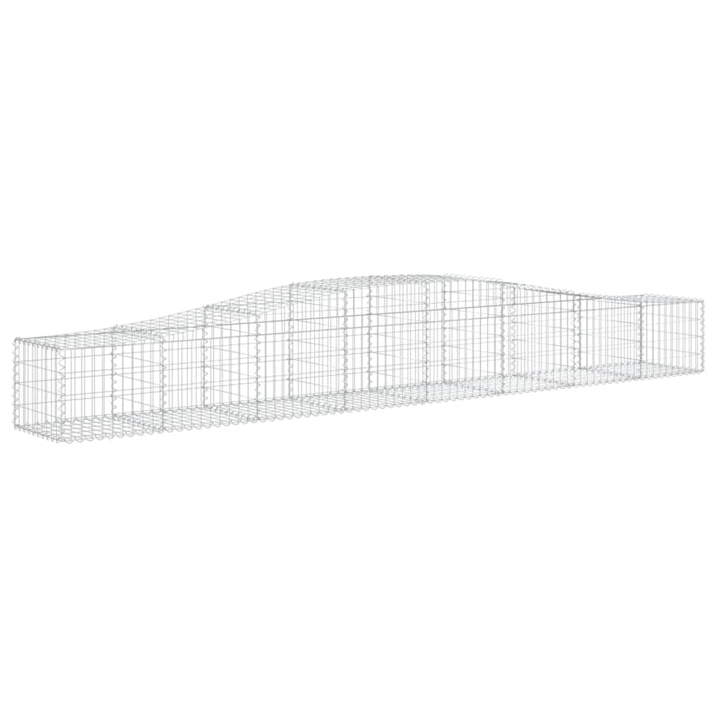 vidaXL Arched Gabion Baskets 10 pcs 400x50x40/60 cm Galvanised Iron