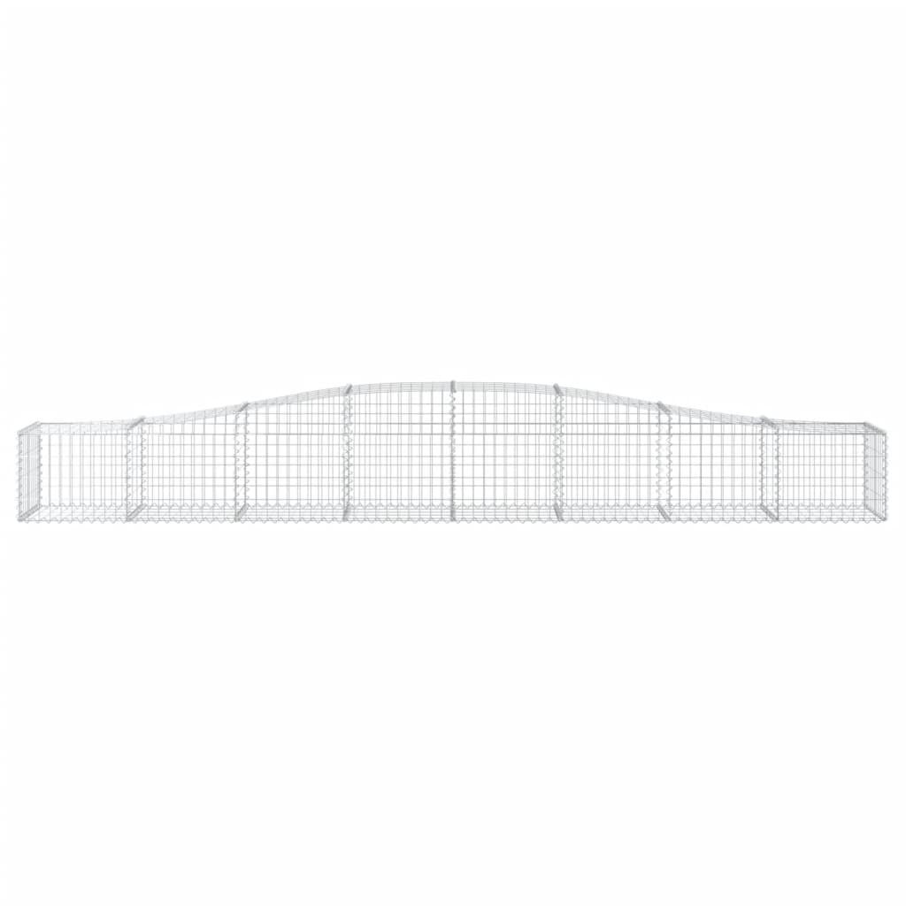 vidaXL Arched Gabion Baskets 10 pcs 400x50x40/60 cm Galvanised Iron