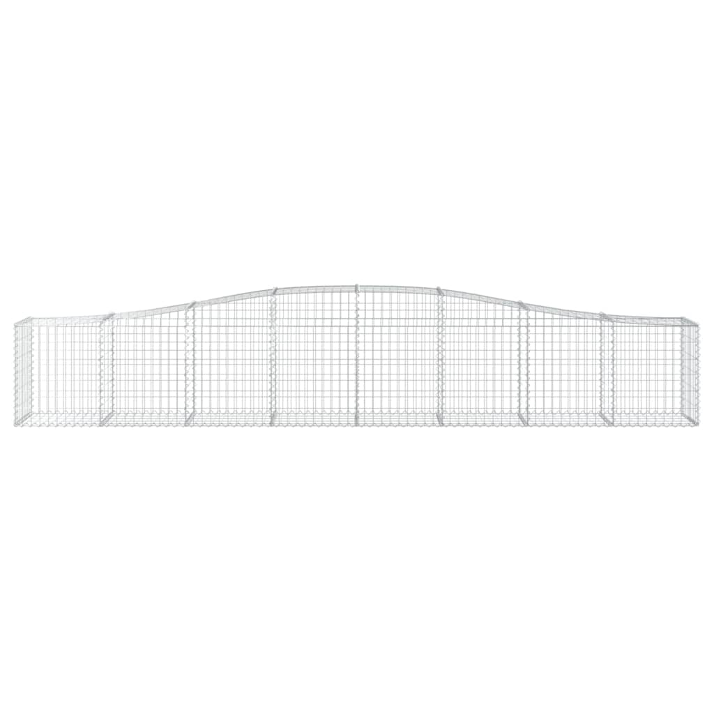 vidaXL Arched Gabion Baskets 2 pcs 400x50x60/80 cm Galvanised Iron