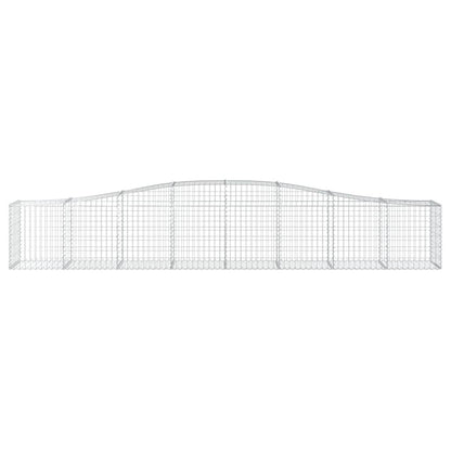 vidaXL Arched Gabion Baskets 2 pcs 400x50x60/80 cm Galvanised Iron