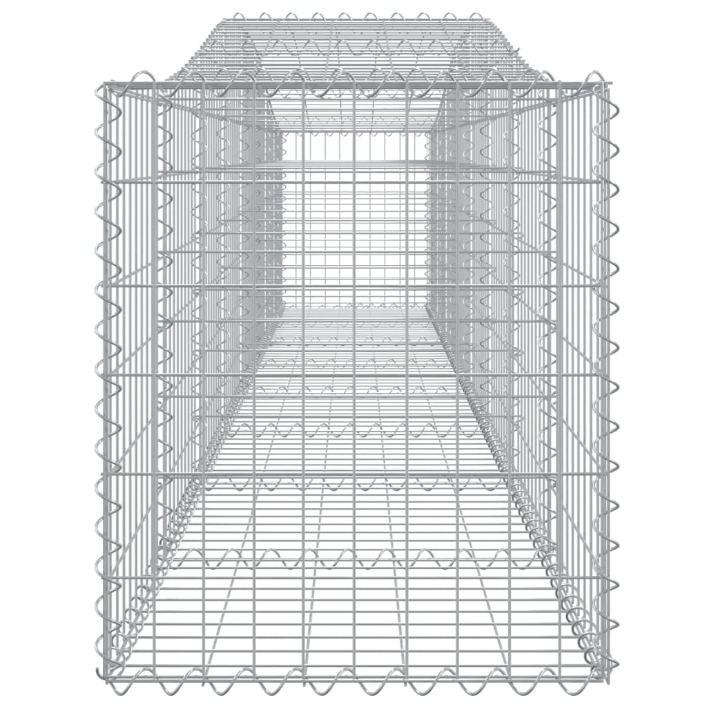 vidaXL Arched Gabion Baskets 2 pcs 400x50x60/80 cm Galvanised Iron