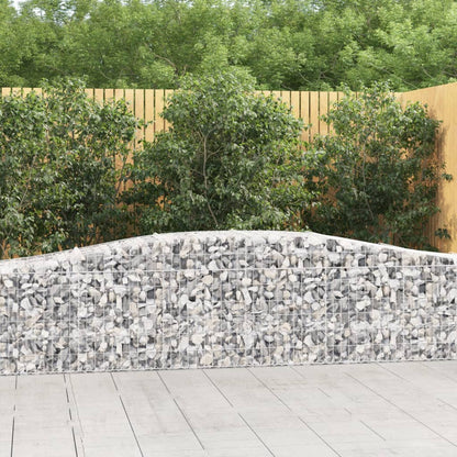 vidaXL Arched Gabion Baskets 2 pcs 400x50x60/80 cm Galvanised Iron