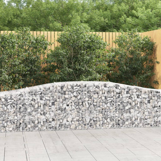 vidaXL Arched Gabion Baskets 2 pcs 400x50x60/80 cm Galvanised Iron