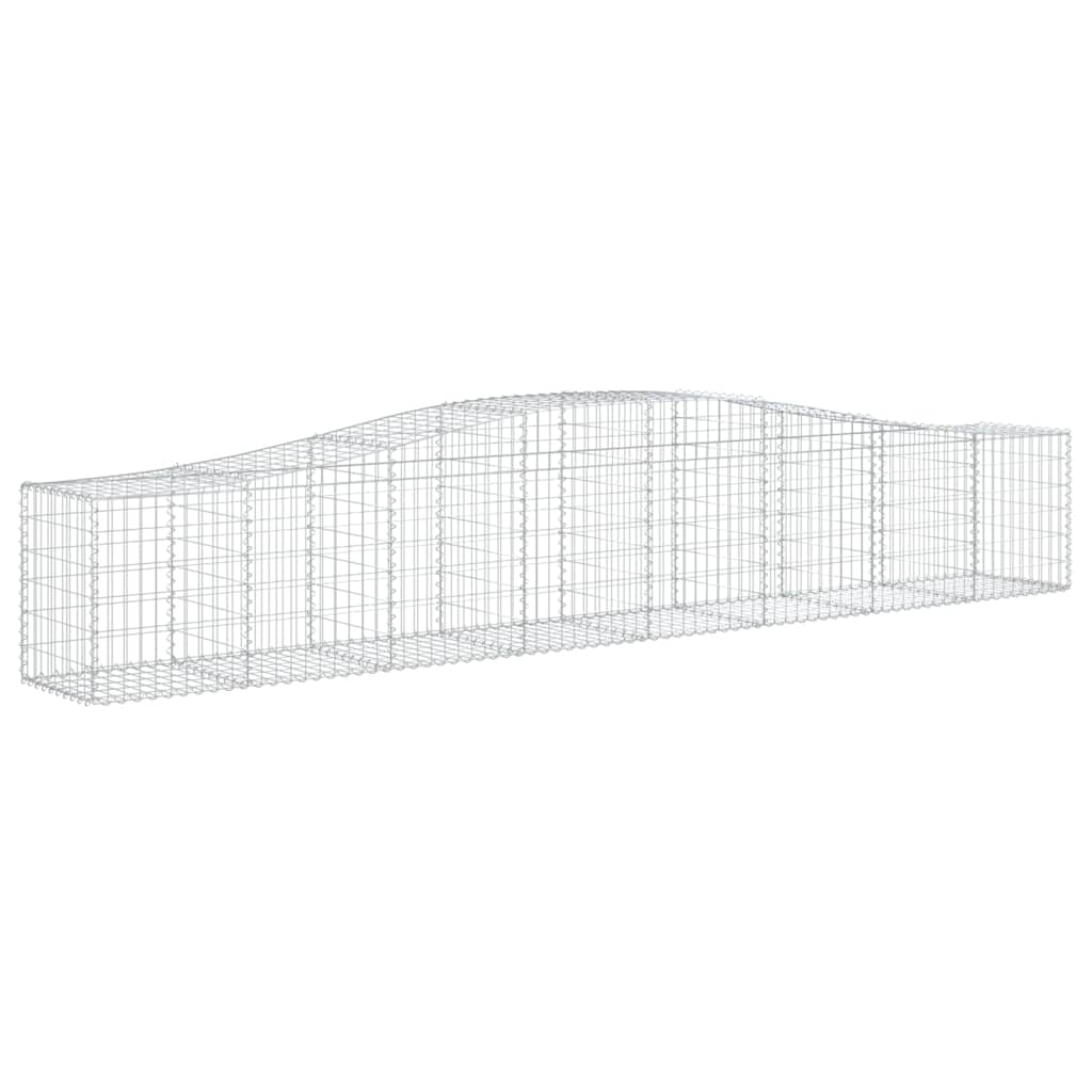 vidaXL Arched Gabion Baskets 9 pcs 400x50x60/80 cm Galvanised Iron
