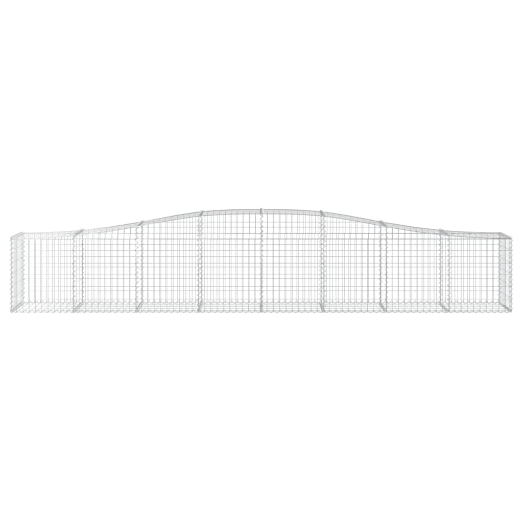 vidaXL Arched Gabion Baskets 15 pcs 400x50x60/80 cm Galvanised Iron