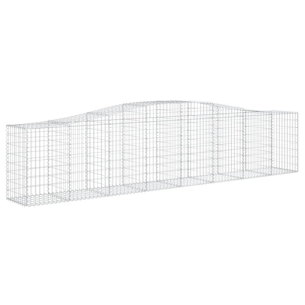 vidaXL Arched Gabion Baskets 2 pcs 400x50x80/100 cm Galvanised Iron