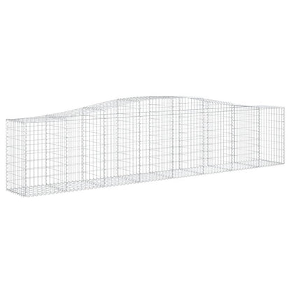 vidaXL Arched Gabion Baskets 2 pcs 400x50x80/100 cm Galvanised Iron