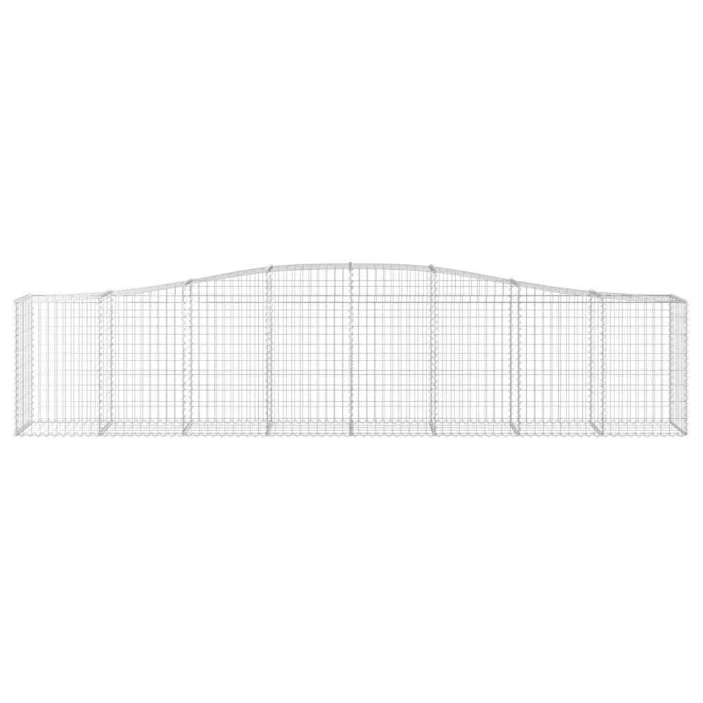 vidaXL Arched Gabion Baskets 4 pcs 400x50x80/100 cm Galvanised Iron