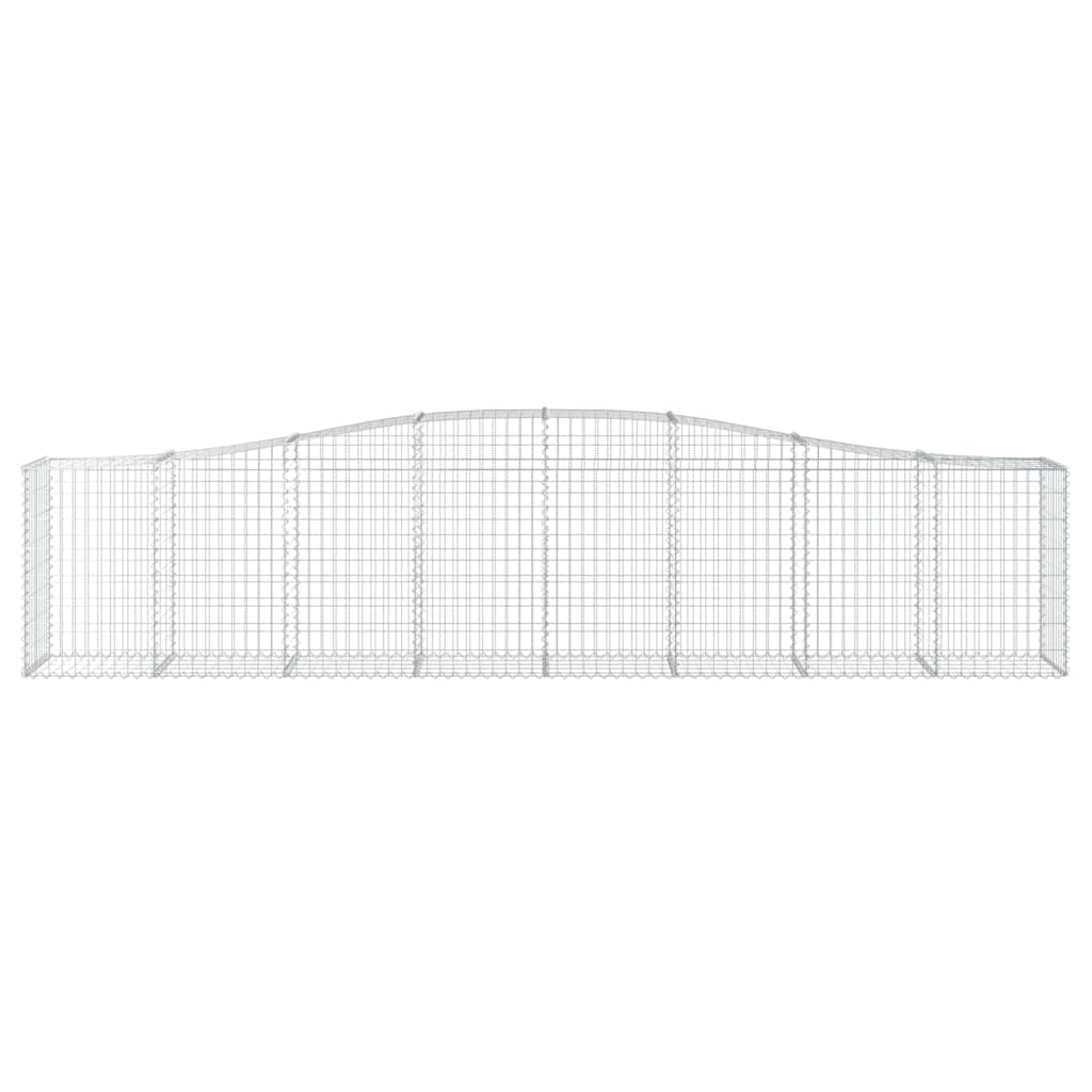 vidaXL Arched Gabion Baskets 5 pcs 400x50x80/100 cm Galvanised Iron