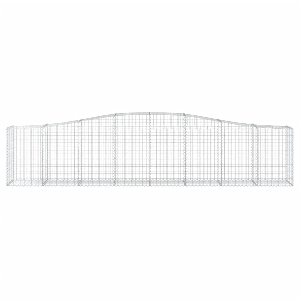 vidaXL Arched Gabion Baskets 9 pcs 400x50x80/100 cm Galvanised Iron