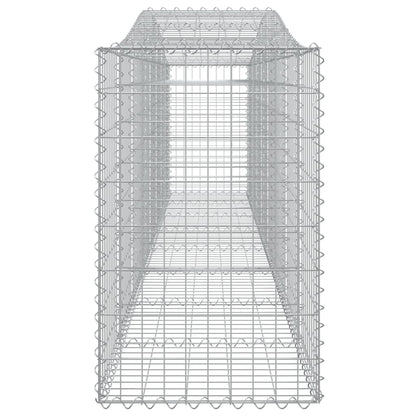 vidaXL Arched Gabion Baskets 9 pcs 400x50x80/100 cm Galvanised Iron