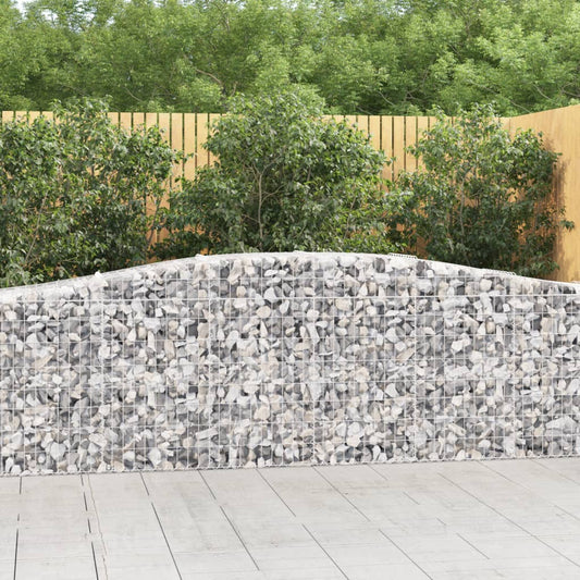 vidaXL Arched Gabion Baskets 10 pcs 400x50x80/100 cm Galvanised Iron
