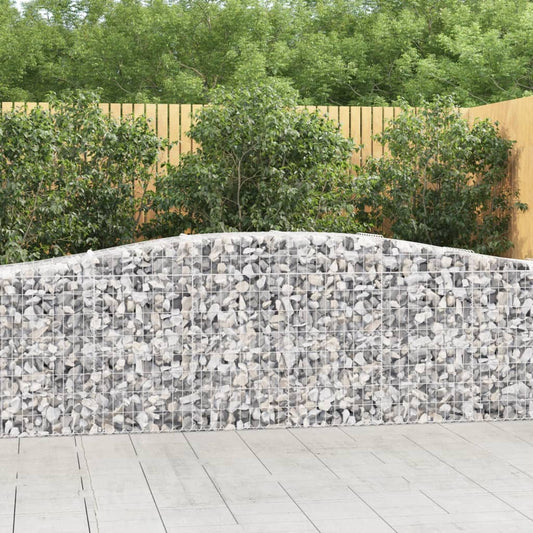 vidaXL Arched Gabion Baskets 20 pcs 400x50x80/100 cm Galvanised Iron