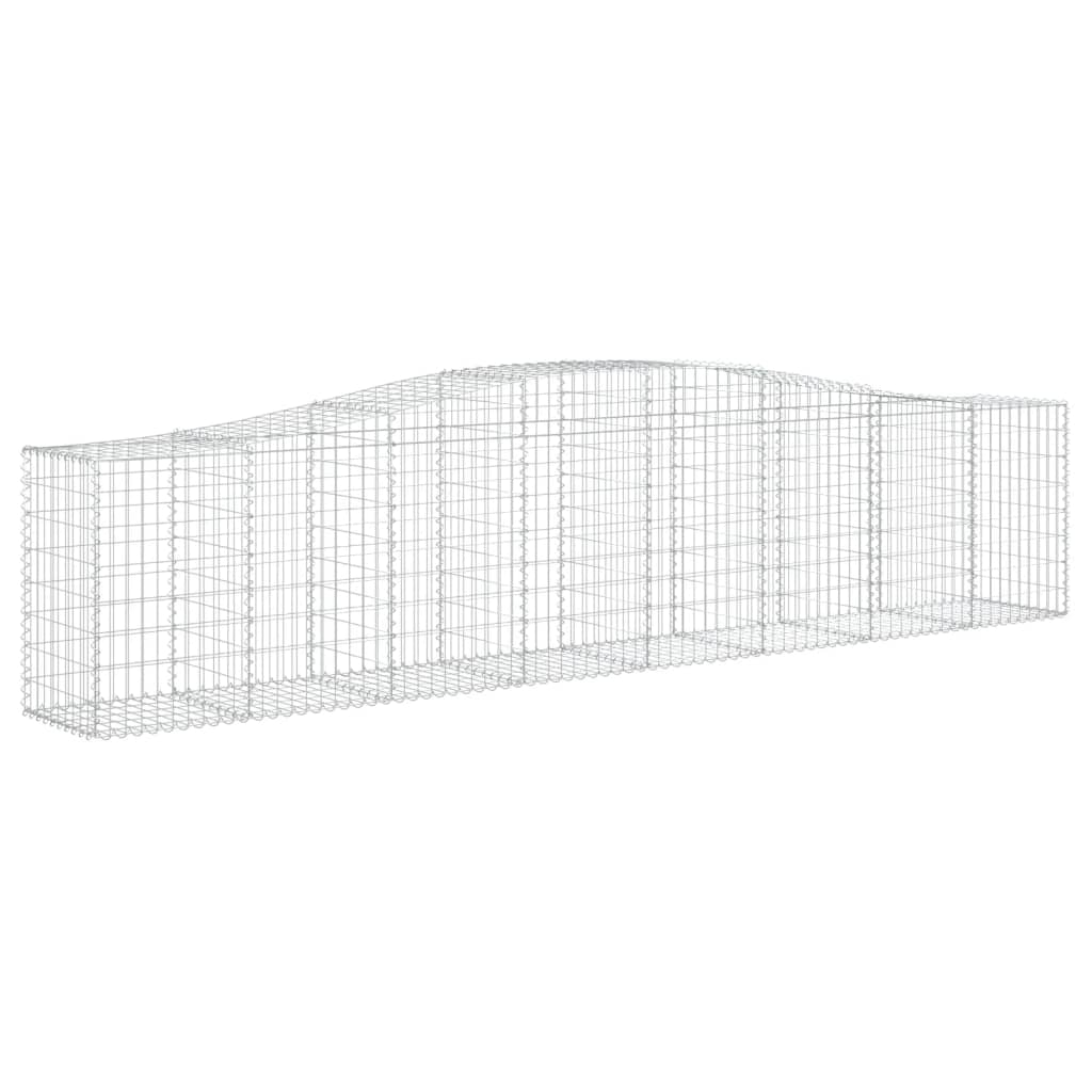 vidaXL Arched Gabion Baskets 25 pcs 400x50x80/100 cm Galvanised Iron