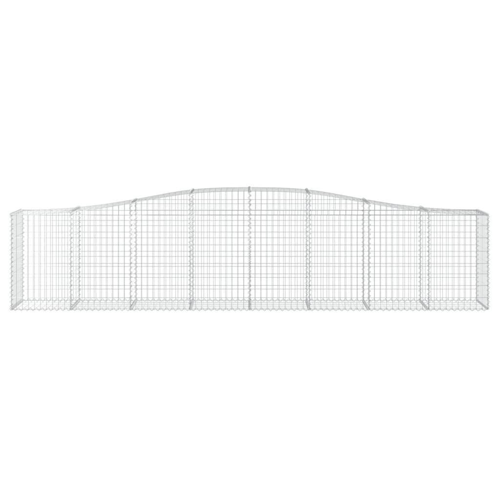 vidaXL Arched Gabion Baskets 25 pcs 400x50x80/100 cm Galvanised Iron
