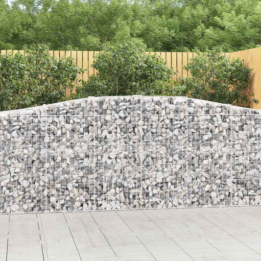 vidaXL Arched Gabion Baskets 9 pcs 400x50x100/120 cm Galvanised Iron