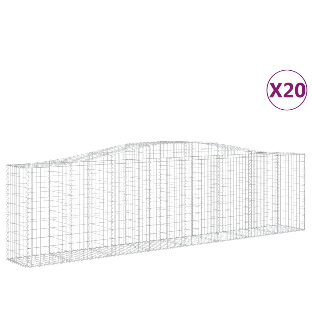 vidaXL Arched Gabion Baskets 20 pcs 400x50x100/120 cm Galvanised Iron