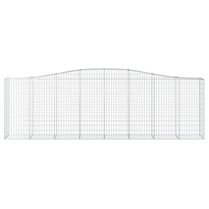 vidaXL Arched Gabion Baskets 7 pcs 400x50x120/140 cm Galvanised Iron