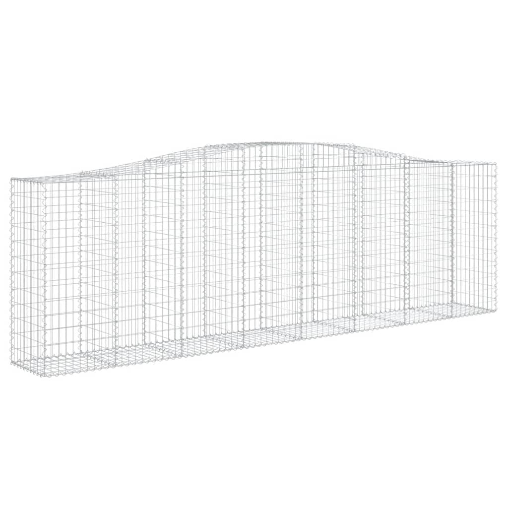 vidaXL Arched Gabion Baskets 15 pcs 400x50x120/140 cm Galvanised Iron